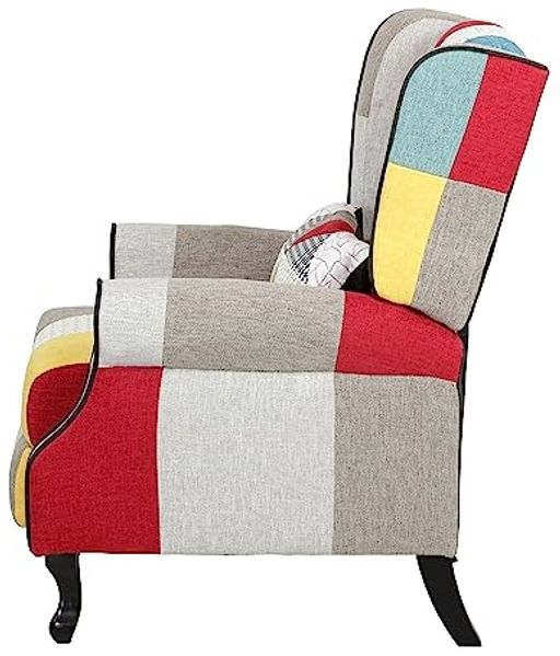 Totò Piccinni Relaxsessel mit gepolsterter Fußstütze, Leinwand, Patchwork Party, Comfort Bild 7