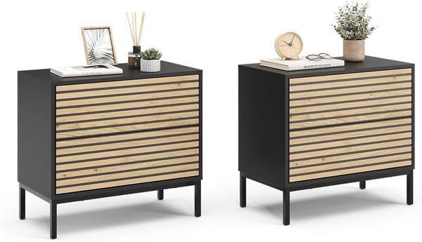 Nachttisch Eliza Goldkraft Eiche/Anthrazit 2er set Vicco Bild 5