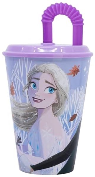 Disney Frozen Trinkbecher 430 ml mit Deckel und Strohhalm