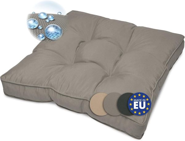 Beautissu Lounge Sitzkissen Outdoor Hellgrau, 10cm, 70cm, 70cm