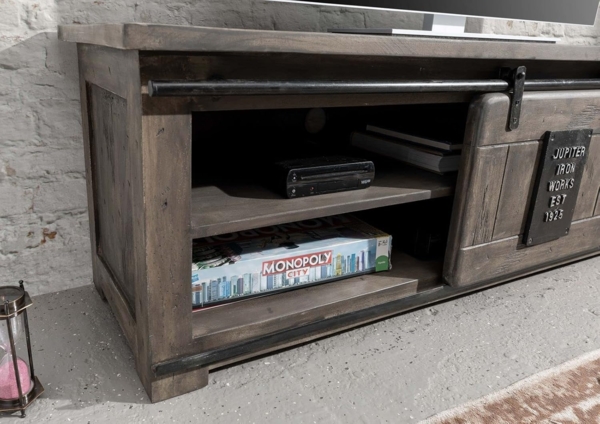 Massivmoebel24 TV-Board (TV-Board Mango 160x45x50 grau lackiert RAILWAY #201) Bild 5