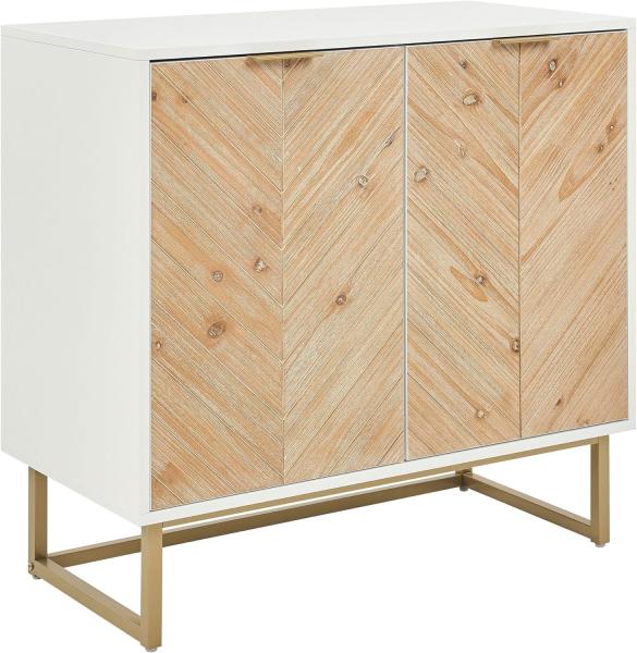 Sideboard heller Holzfarbton weiß 2 Türen ALASKA