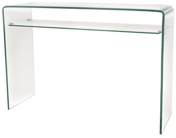 riess-ambiente Konsolentisch FANTOME 100cm transparent (Einzelartikel, 1-St), Wohnzimmer · Glas · eckig · mit Ablage · Modern Design