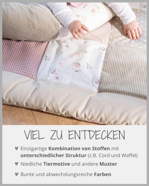 ULLENBOOM ® Wickelauflagenbezug 75x85 cm Märchenwald (Made in EU) - abnehmbarer Bezug für Wickelauflage 85x75, Baby Überzug für Wickelunterlage aus Baumwolle, Wickelbezug für Wickeltisch Bild 6