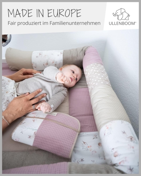 ULLENBOOM ® Wickelauflagenbezug 75x85 cm Märchenwald (Made in EU) - abnehmbarer Bezug für Wickelauflage 85x75, Baby Überzug für Wickelunterlage aus Baumwolle, Wickelbezug für Wickeltisch Bild 3