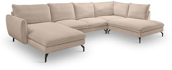 Ecksofa (B/H/T: 202x87x361 cm) in Braun