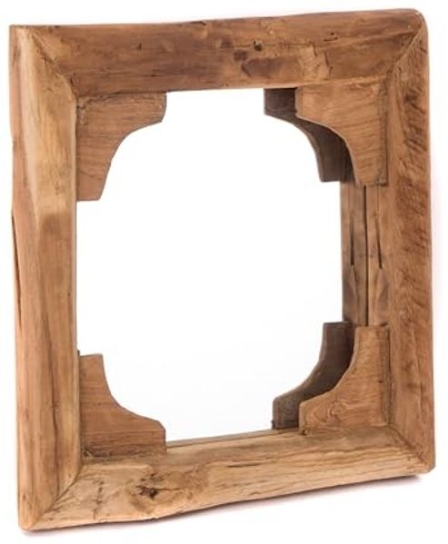 Wandspiegel India Teakholz, 50x50 cm naturfarben