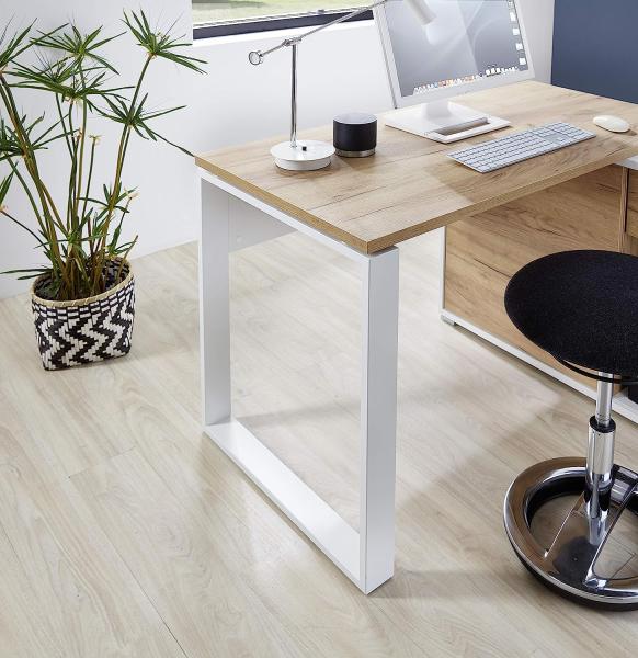 Germania 4-TLG. Büromöbel-Set 8057-513 GW-Lioni, inklusive Schreibtisch und DREI Aktenschränke, im Dekor Weiß/Navarra-Eiche-Nb. Bild 9