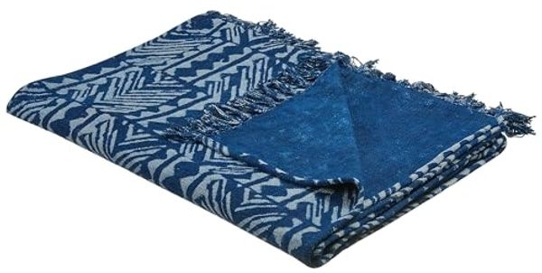 Kuscheldecke SHIVPURI Baumwolle 130 x 180 cm Blau