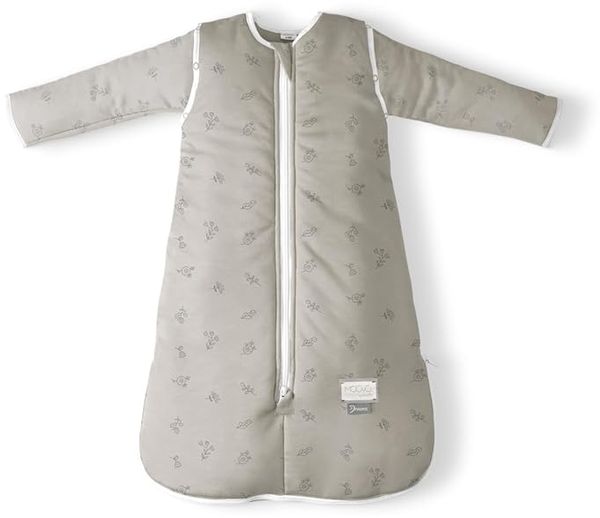 Nuvita MOOVO 90150 | Winterschlafsack mit zentralem Reißverschluss und Reißverschluss für die Füße, aus Polsterung aus recyceltem Material, OEKO TEX-zertifiziert | 6-18 MONATE | Beige Floral