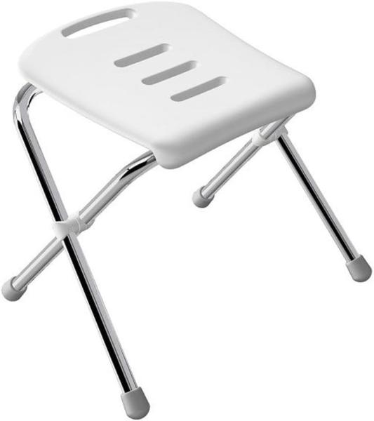 Spirella Vivawell Duschhocker Badhocker Duschklappsitz klappbar mit rutschhemmenden Füßen Edelstahl