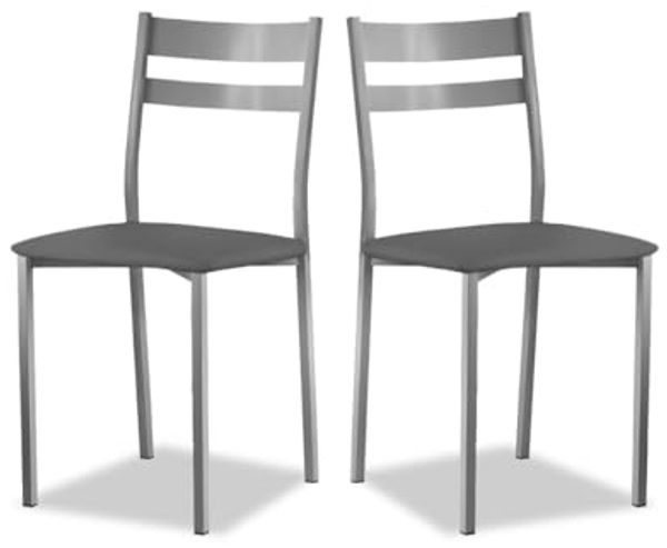 ASTIMESA SCRFGR Zwei Küchenstühle, Metall, Graphit, Sitzhöhe 45 cm