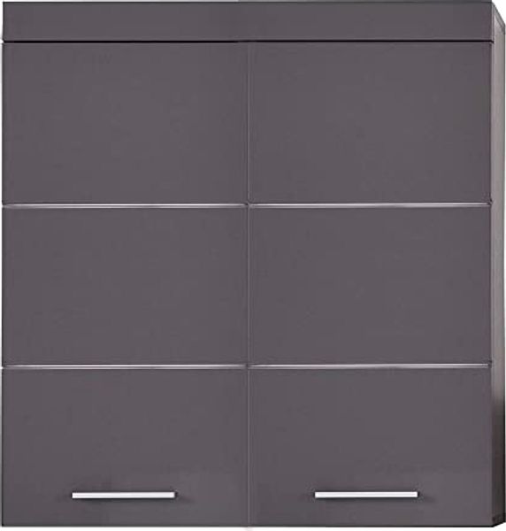 Badmöbel Hängeschrank ALTENA-19 in Grau Hochglanz, B/H/T: ca. 73/77/23 cm
