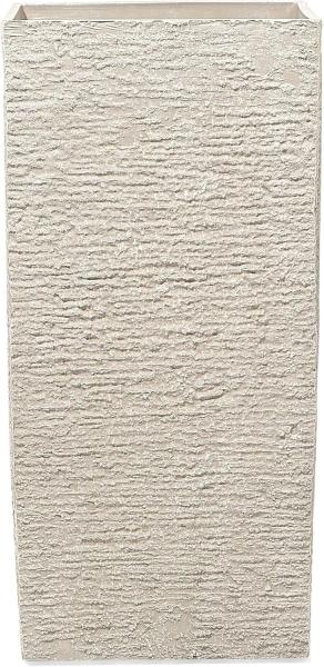 Blumenkübel beige quadratisch 40 x 40 x 81 cm GAZA