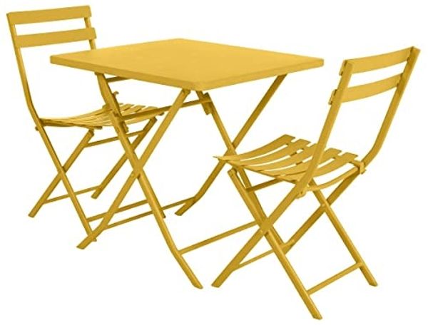 Hespéride - Quadratischer klappbarer Gartentisch Greensboro Senfgelb - 2 Plätze - Senfgelb Bild 4