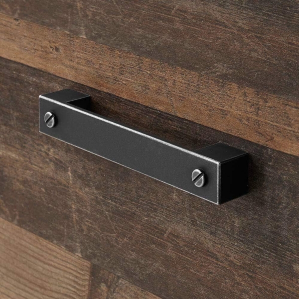 Lomadox Vitrine BERLIN-61 Old Mix Dekor mit Matera grau inkl. LED 97/201/40 cm Bild 7