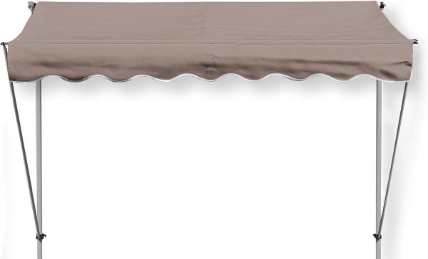 Grasekamp Klemmmarkise Ontario 255x130cm Taupe Balkonmarkise höhenverstellbar von 200 cm – 320 cm