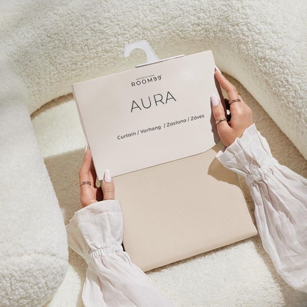 ROOM99 Vorhang mit Kräuselband Aura 180x260 cm Breite x Höhe Schiebegardinen Deko Modern Curtain Gardine Wohnzimmer Schlafzimmer Creme, 1 Stück Bild 3