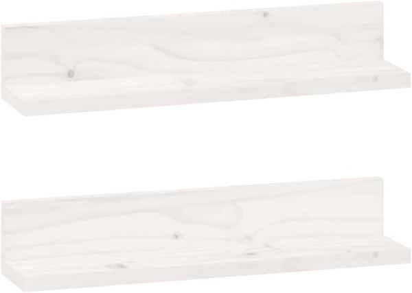 vidaXL Wandregale 2 Stk. Weiß 50x11x9 cm Massivholz Kiefer 823600