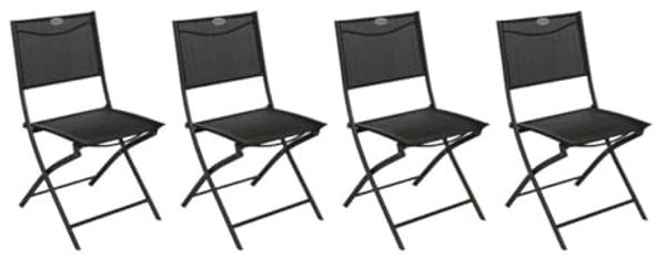 Hespéride - 4er-Set klappbare Gartenstühle Modula in Anthrazit- und Graphitgrau - Anthrazit/Graphit