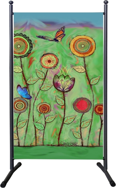 Quick Star Paravent Paravent 1tlg. 180x180cm RETRO Flowers