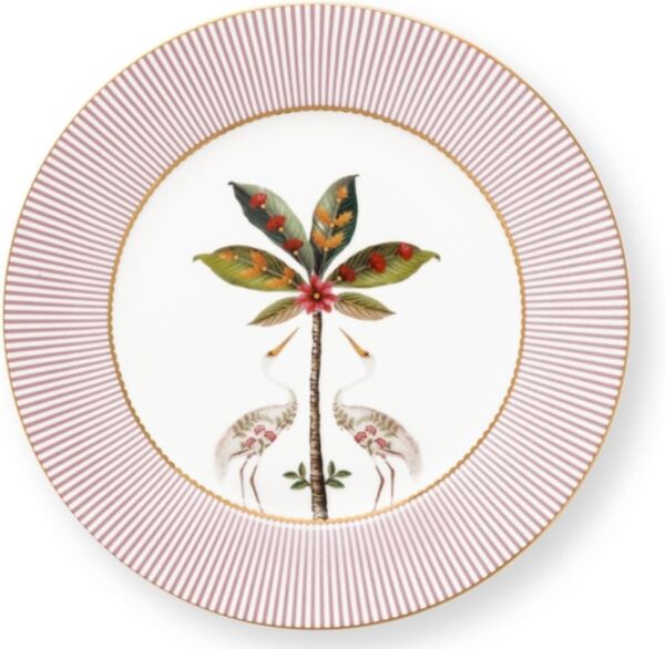 PIP STUDIO La Majorelle Frühstücksteller pink m. Reiher 21 cm