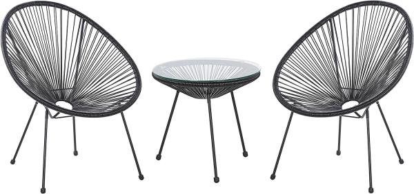 Bistro Set Schwarz ACAPULCO II