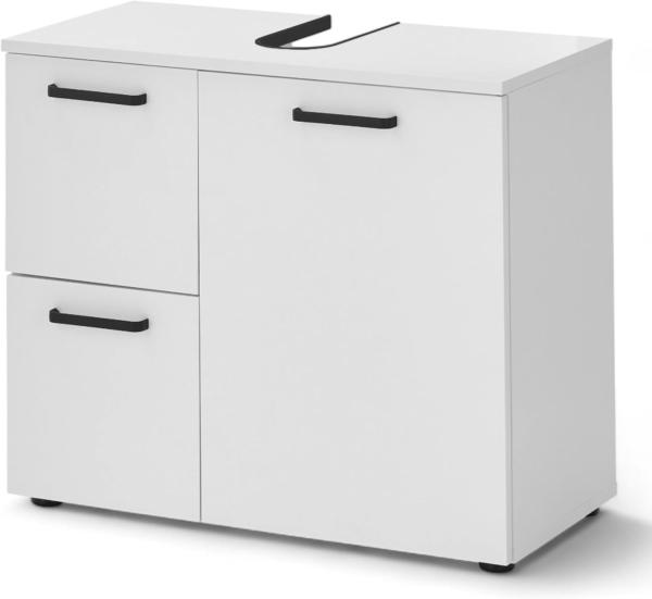 VANICE Badezimmer Waschbeckenunterschrank in Weiß FSC-zertifiziert - Bad Unterschrank Badezimmerschrank mit viel Stauraum - 70 x 60 x 35 cm (B/H/T)