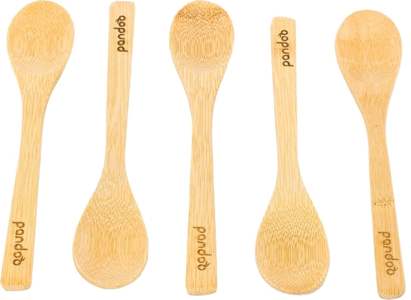 pandoo Besteck-Set Besteck aus 100% natürlichem Bambus, 5er Set (5-tlg), Bambus