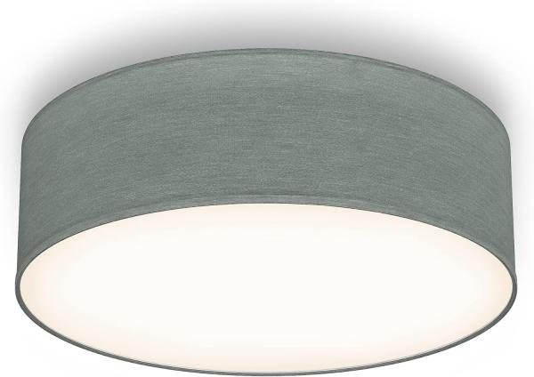 B.K.Licht Deckenleuchte Stoff-Deckenlampe 30cm 1-fammig E27 Wohnzimmer LED / Halogen - BKL1215, ohne Leuchtmittel, Abhängig vom Leuchtmittel - Warmweiß / Neutralweiß / Kaltweiß, graue Stoffdeckenleuchte mit Textilschirm Schafzimmer Küche WC Bad