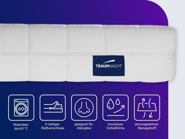 Traumnacht Basic Tonnentaschenfederkernmatratze, Härtegrad 3 (H3), 80x200 cm, weiß Bild 4