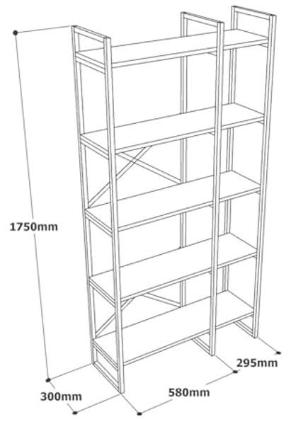 Dmora - Bücherregal Arcalis, Büroregal, Mobiler Buchhalter, Bücherbrett, 88x30 h175 cm, Grau und Marmor Bild 3