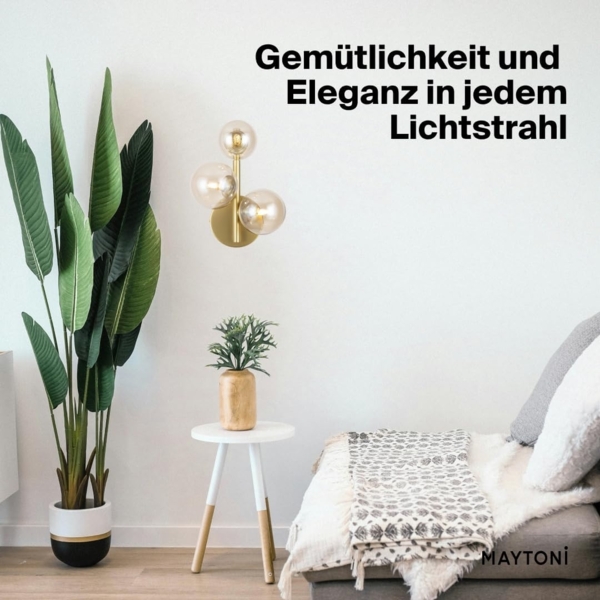 Maytoni Wandleuchte Dallas 3-flammig gold cognac Bild 5
