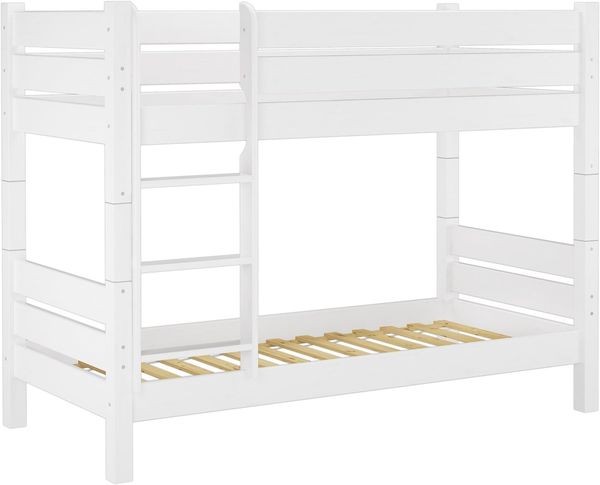 Erst-Holz Etagenbett für Erwachsene weiß 90x200, Nische 80 cm teilbar