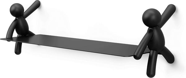 Umbra Wandregal Buddy, schwebendes Design, Stahl, Kunststoff, Schwarz, 46x14 cm, 1015705-040