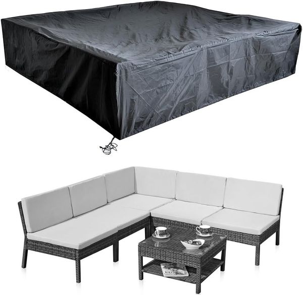 Schutzhülle Abdeckplane für Gartenmöbel, schwarz, 195 x 195 x 67 cm - Melko