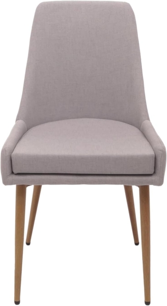 2er-Set Esszimmerstuhl HWC-O27, Küchenstuhl Polsterstuhl Stuhl, Stoff/Textil (280g/m²) Metall ~ hellgrau Bild 7
