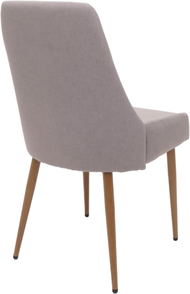 2er-Set Esszimmerstuhl HWC-O27, Küchenstuhl Polsterstuhl Stuhl, Stoff/Textil (280g/m²) Metall ~ hellgrau Bild 9