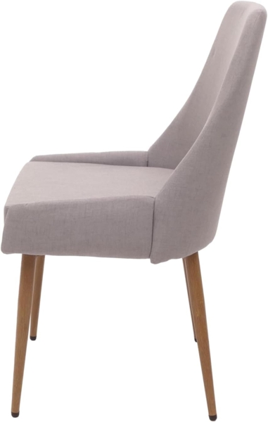 2er-Set Esszimmerstuhl HWC-O27, Küchenstuhl Polsterstuhl Stuhl, Stoff/Textil (280g/m²) Metall ~ hellgrau Bild 8