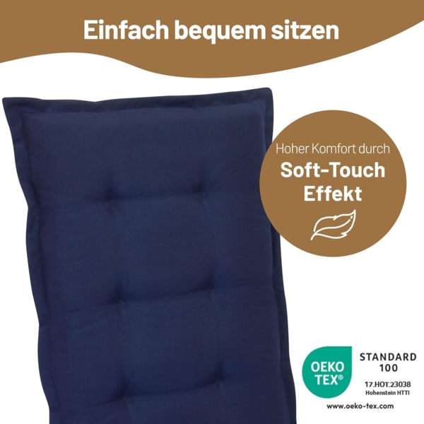 Herlag Hochlehnerauflage Valeria Gartenstuhlauflage für Hochlehner 123x50x7,5cm Muster, Gartenmöbelauflage Design-Edition Bild 5