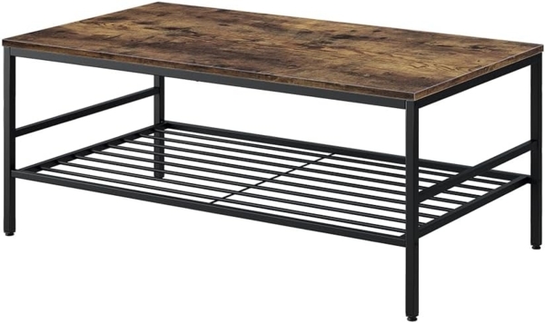 Couchtisch Fyrk Goldkraft Eiche/Schwarz 106 x 60 cm mit Ablage Vicco