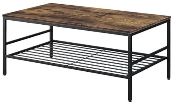Couchtisch Fyrk Goldkraft Eiche/Schwarz 106 x 60 cm mit Ablage Vicco