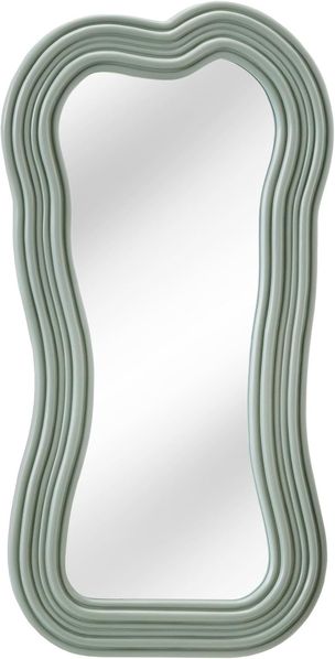 riess-ambiente Wandspiegel ALICE II 100cm pastell salbeigrün (Einzelartikel, 1-St), Flur · Kunststoff · Rahmen · Dekoration · Wellen · Design · Modern
