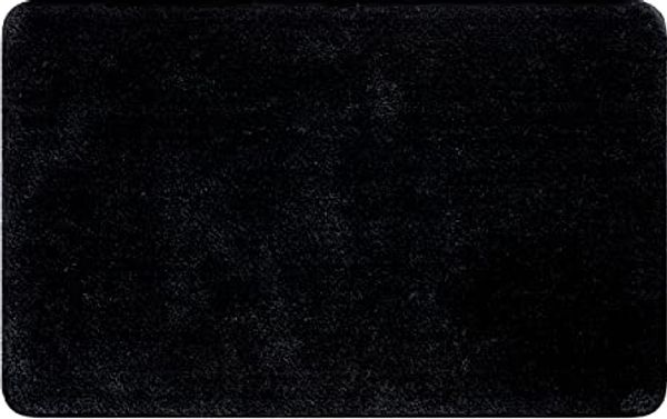 spirella® Badevorleger, Badeteppich "Rosario" black, schwarz 50x80 cm, waschbar, Anti-Rutsch, 100% Microfaser