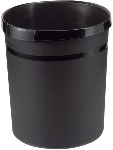 Han 'Grip' Papierkorb Grip, mit umlaufendem Griffrand und 2 Griffmulden, 18 Liter, Schwarz