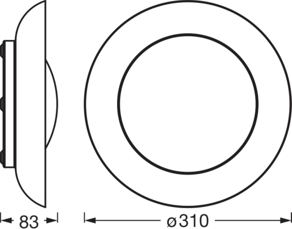 LEDVANCE Orbis Platte 310 mm 19 W 830 Click DIM Schwarz und Grün Bild 5
