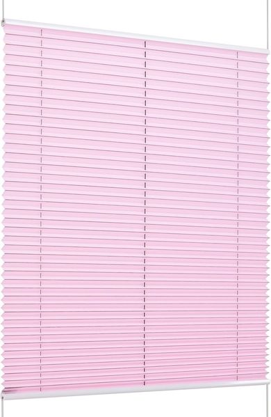 K-Home Klemmfix-Plissee Florida Rosa 55x130 cm (B x L) einzigartiges Design mit bezauberndem Lichteffekt