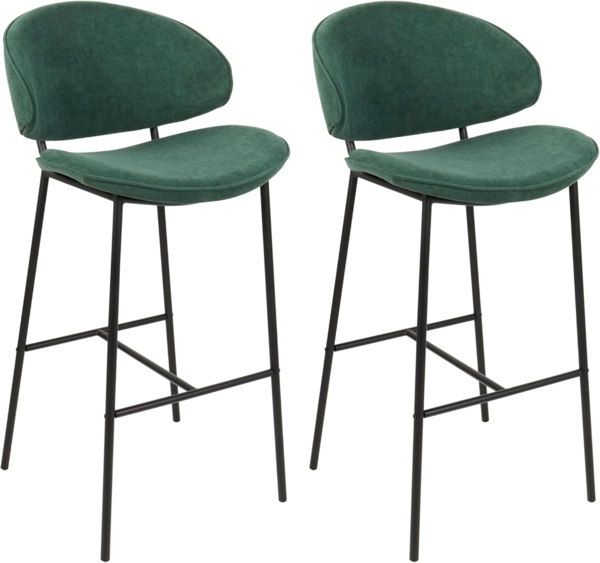 Set mit 2 Barstühlen KIANA Dunkelgrün