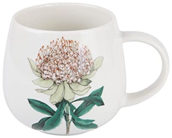 Maxwell & Williams DX1287 Becher 400 ml GOLDEN SUMMER Waratah, Porzellan, in Geschenkbox
