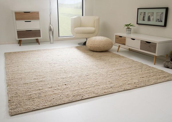 Handweb Teppich Birgsau, Farbe: natur dunkel, Größe: 200x300 cm